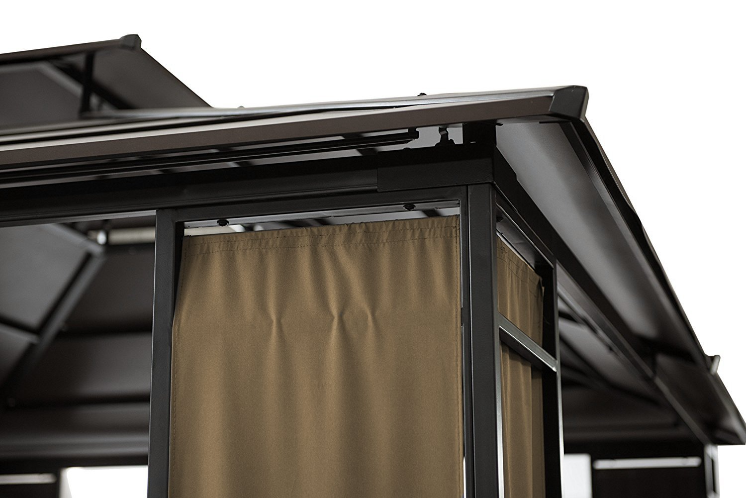 【Gazebo】10x12 Heavy Duty Galvanized Steel Hardtop Wyndham Patio Gazebo with Mosquito Netting