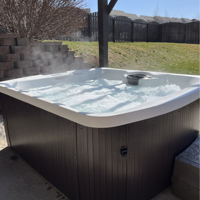 【Sports&Outdoors】Lifesmart Spas Leganza 6 - Person 90 - Jet Rectangular Hot Tub with Ozonator