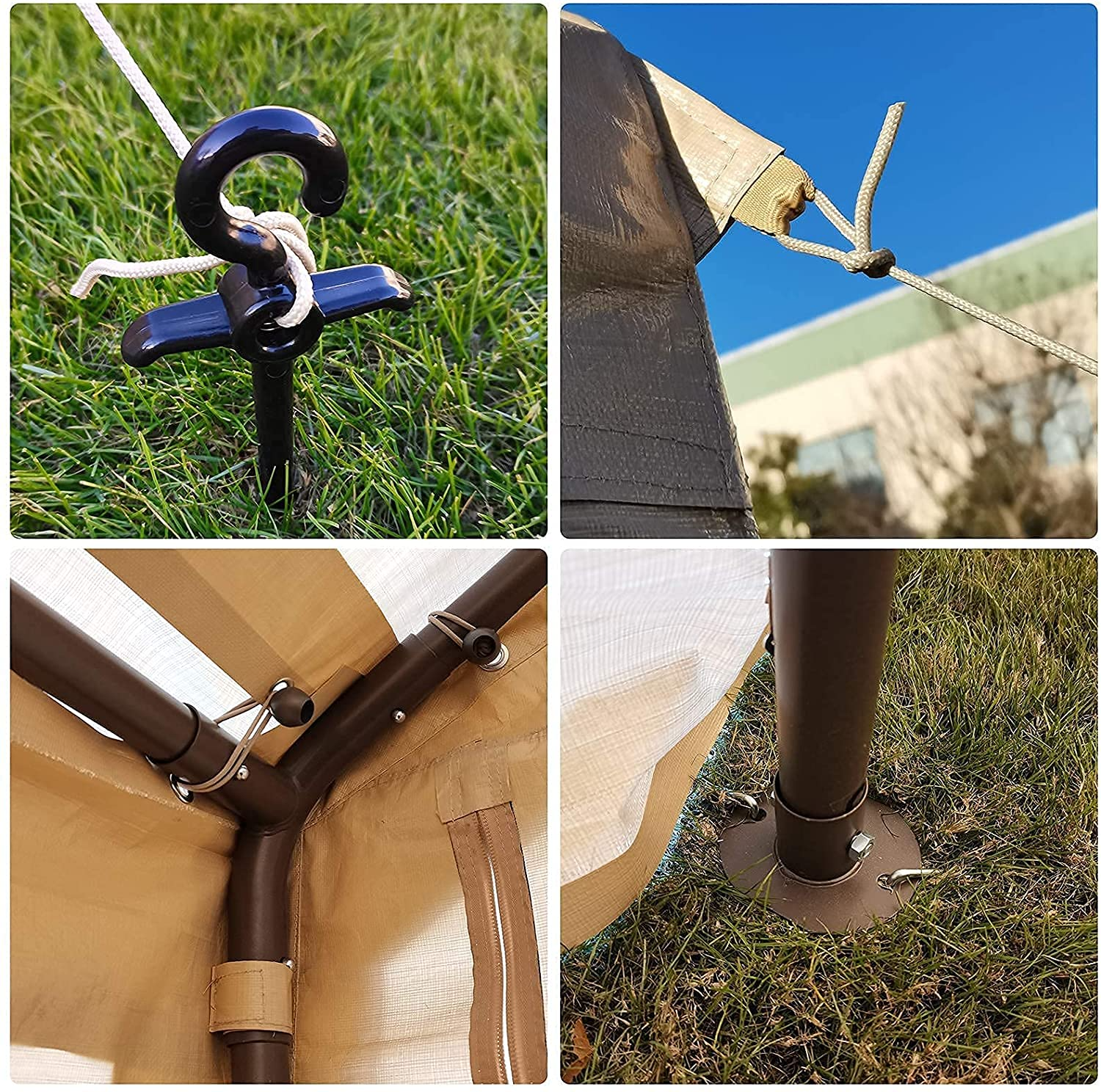 【Home&Garden】10x20ft Heavy Duty Carport, Portable Garage for Auto, Boat Market stall, Car Tent Windows, Beige