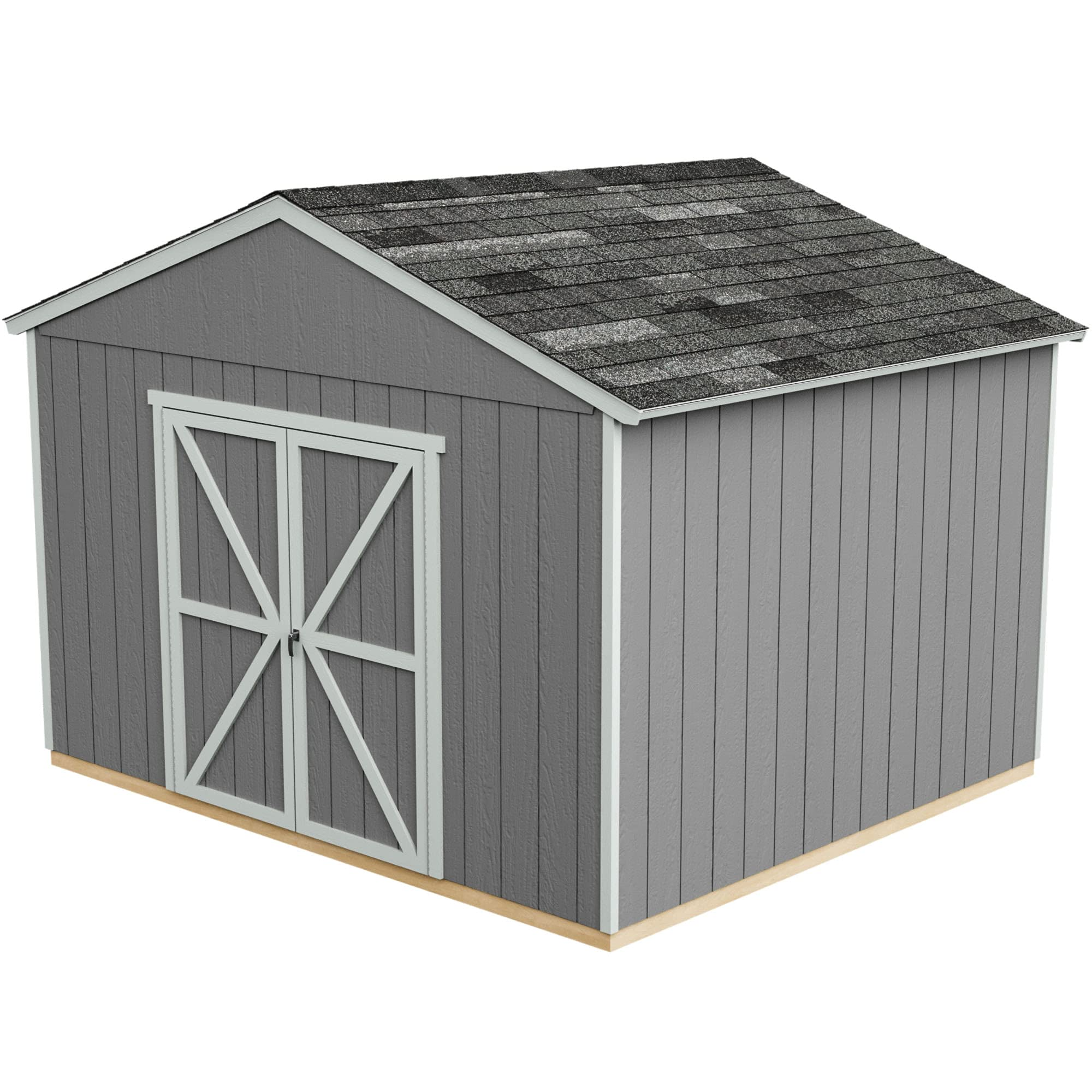 Keter Oakland Waterproof and Corrosion Resistant 12x12 Storage Shed Easy to Install with Floor Grey《NO8》