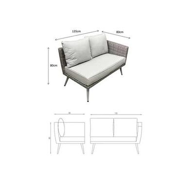Weave Garden Furniture Danielle Grey Rattan U Shaped Corner Sofa Dining Set with FireDrinks Pit.