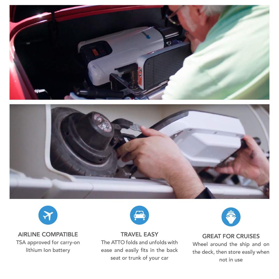 ATTO Folding Travel Powered Mobility Scooter by MovingLife, Full-Size Portable Electric Scooter