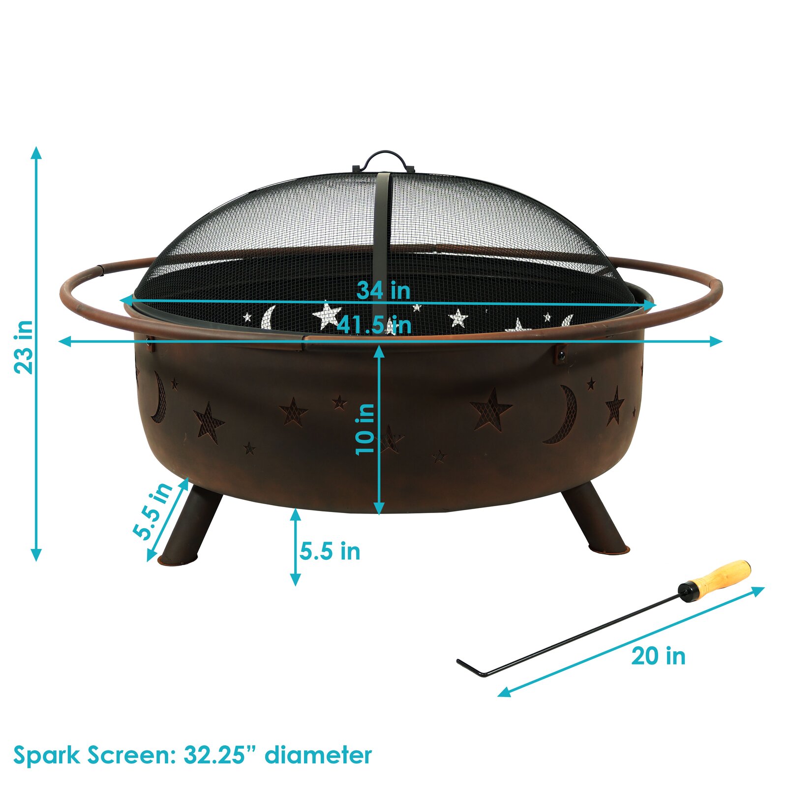 【Sports&Outdoors】Gustafson 23'' H x 42'' W Steel Wood Burning Outdoor Fire Pit