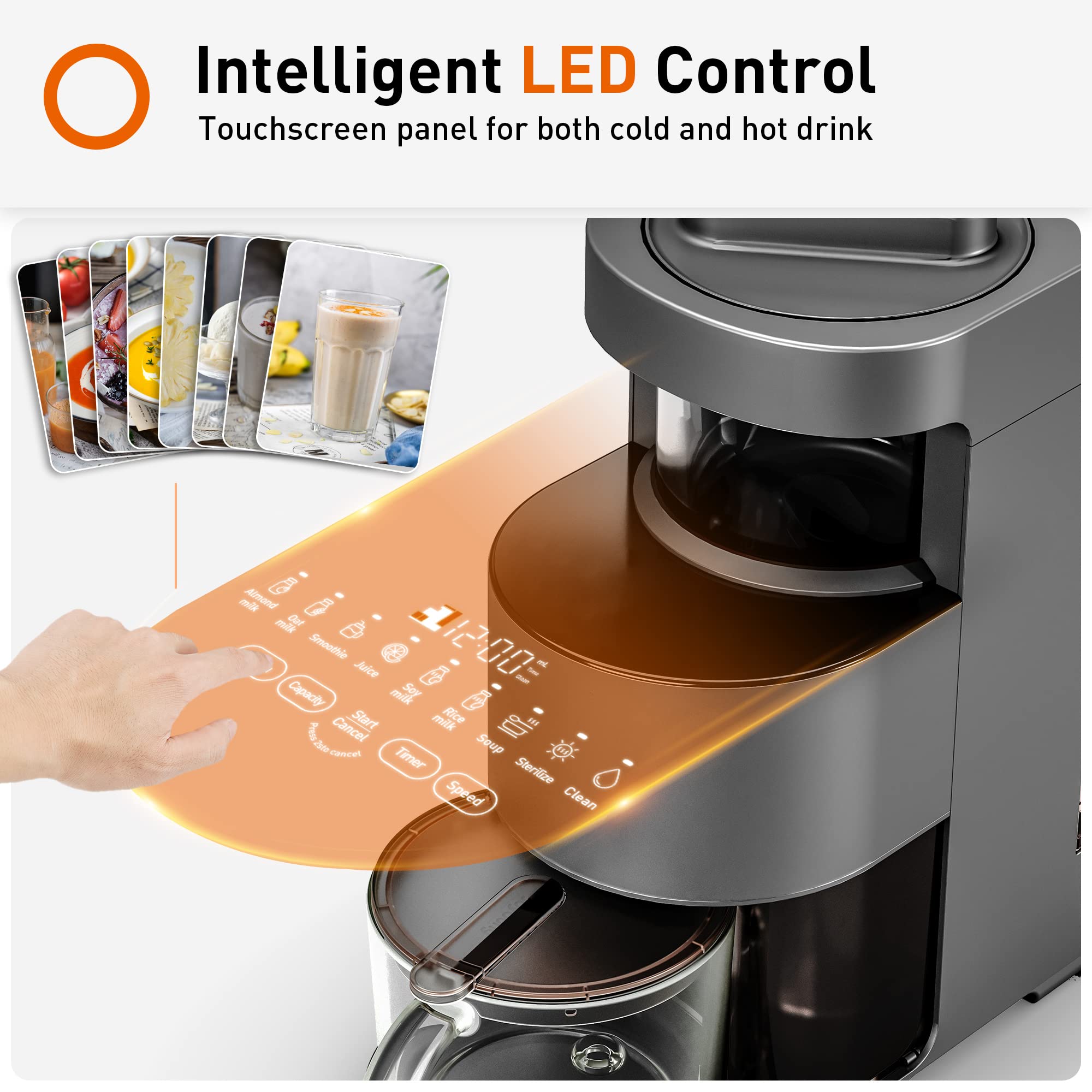 【Appliances】Blender Fully Automatic & Large Capacity for Almond Milk, Coconut Milk, Smoothies