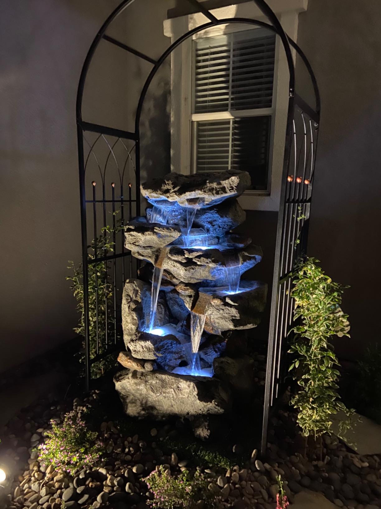 【Décor】Rainforest Rock Tiered LED Lights Floor Fountain, 33