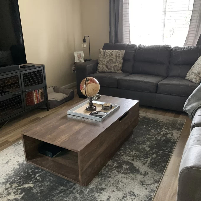 【Furniture】Kianna Lift Top Block Coffee Table with Storage