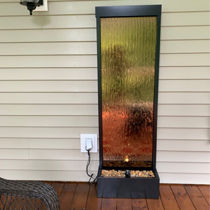 【Décor】Statesboro Metal Mirror Fountain with Light