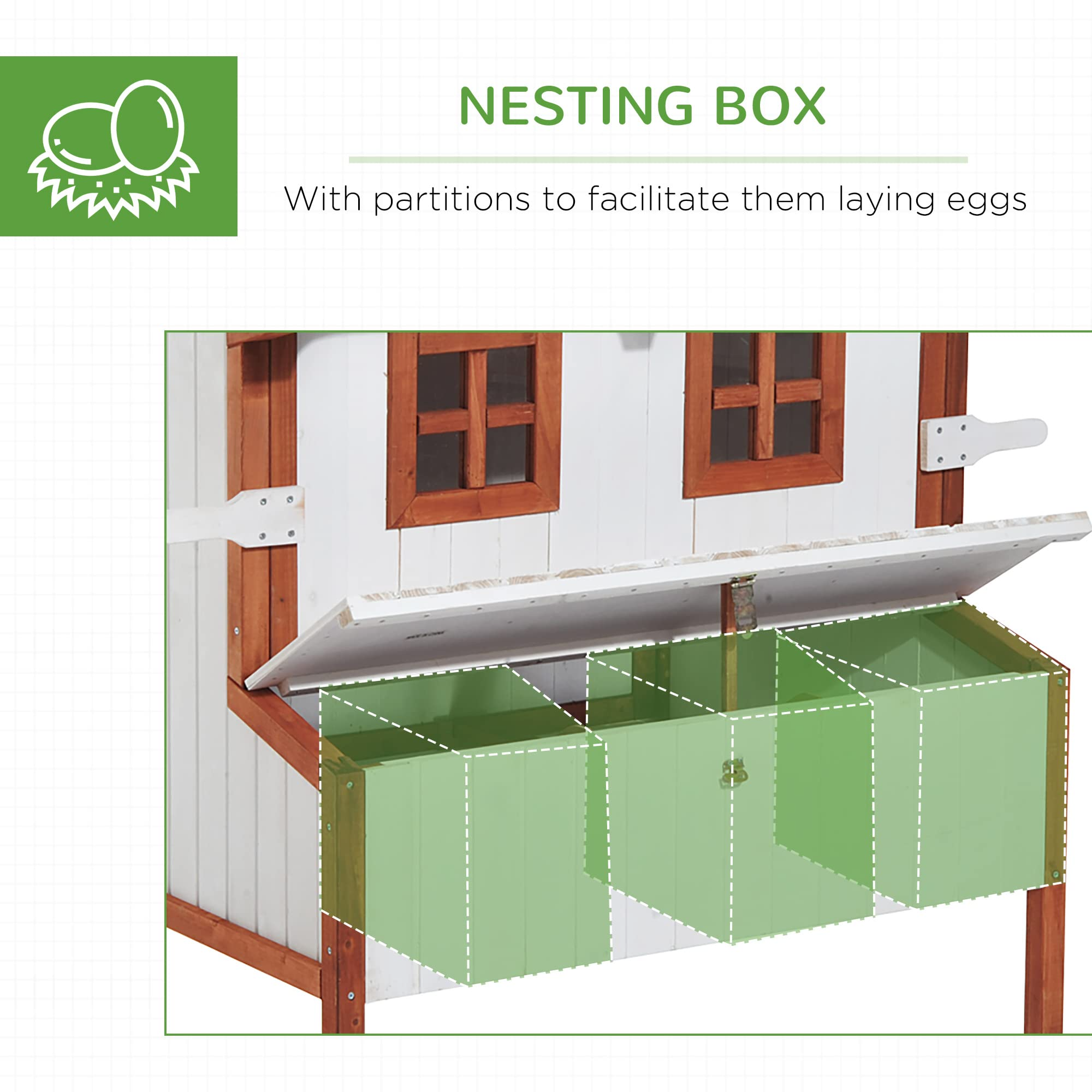 【Pet】47 Chicken Coop Wooden Rabbit Hutch Raised Poultry Cage Portable Hen Pen Backyard