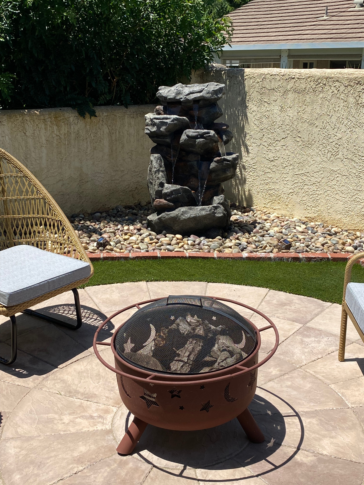 【Décor】Rainforest Rock Tiered LED Lights Floor Fountain, 33