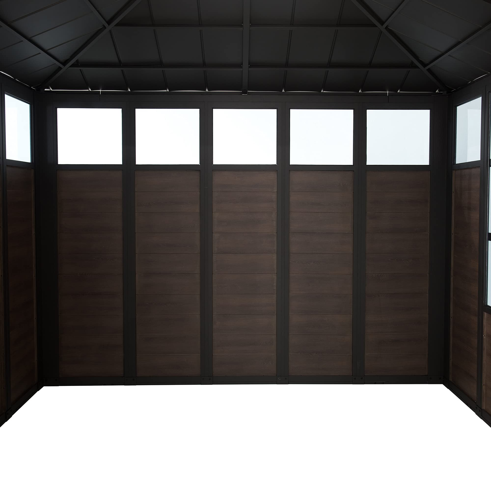 【Home&Garden】11x11 Multipurpose Studio/Hot Tub Shelter with Steel & Polycarbonate Hardtop & Mute Lock Doors