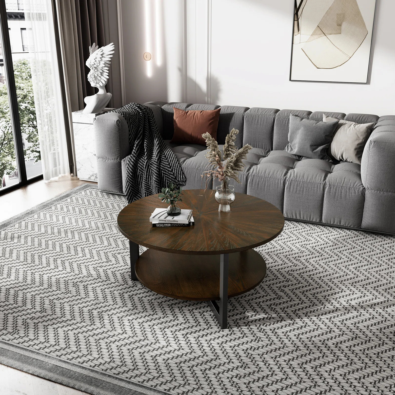 【Furniture】Frame Coffee Table with Storage