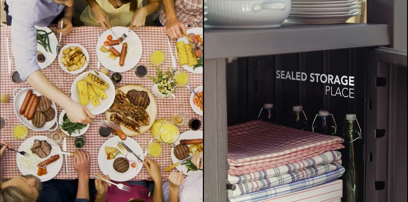 【Home & Garden】Outdoor Portable Entertainment Kitchen Storage and Food Station, Graphite, 70 x 54 x 90 cm