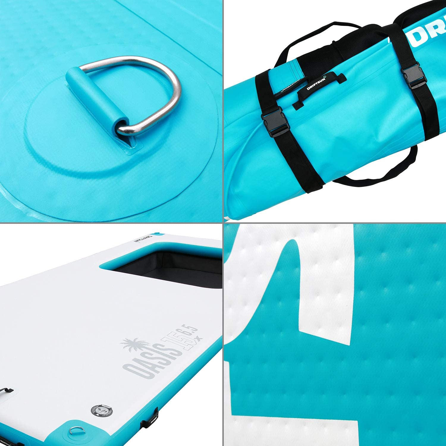 【Sports&Outdoors】Inflatable Floating Dock Platform - 15x6.5ft Mesa Dock with Water Hammock, Floating Docks