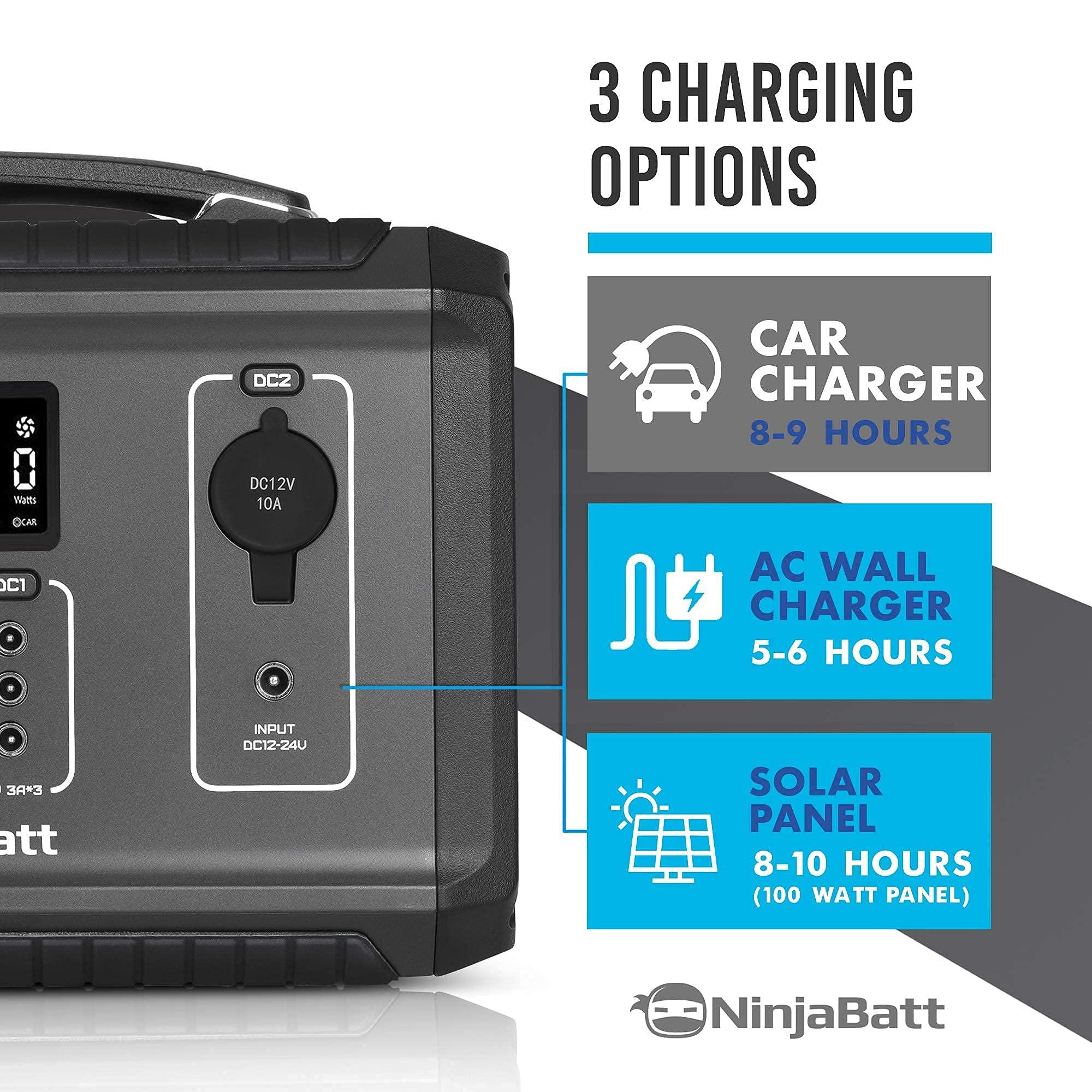 【Appliances】500W Portable Power Station, 560Wh Battery Solar Generator with Pure Sine Wave AC Outlet