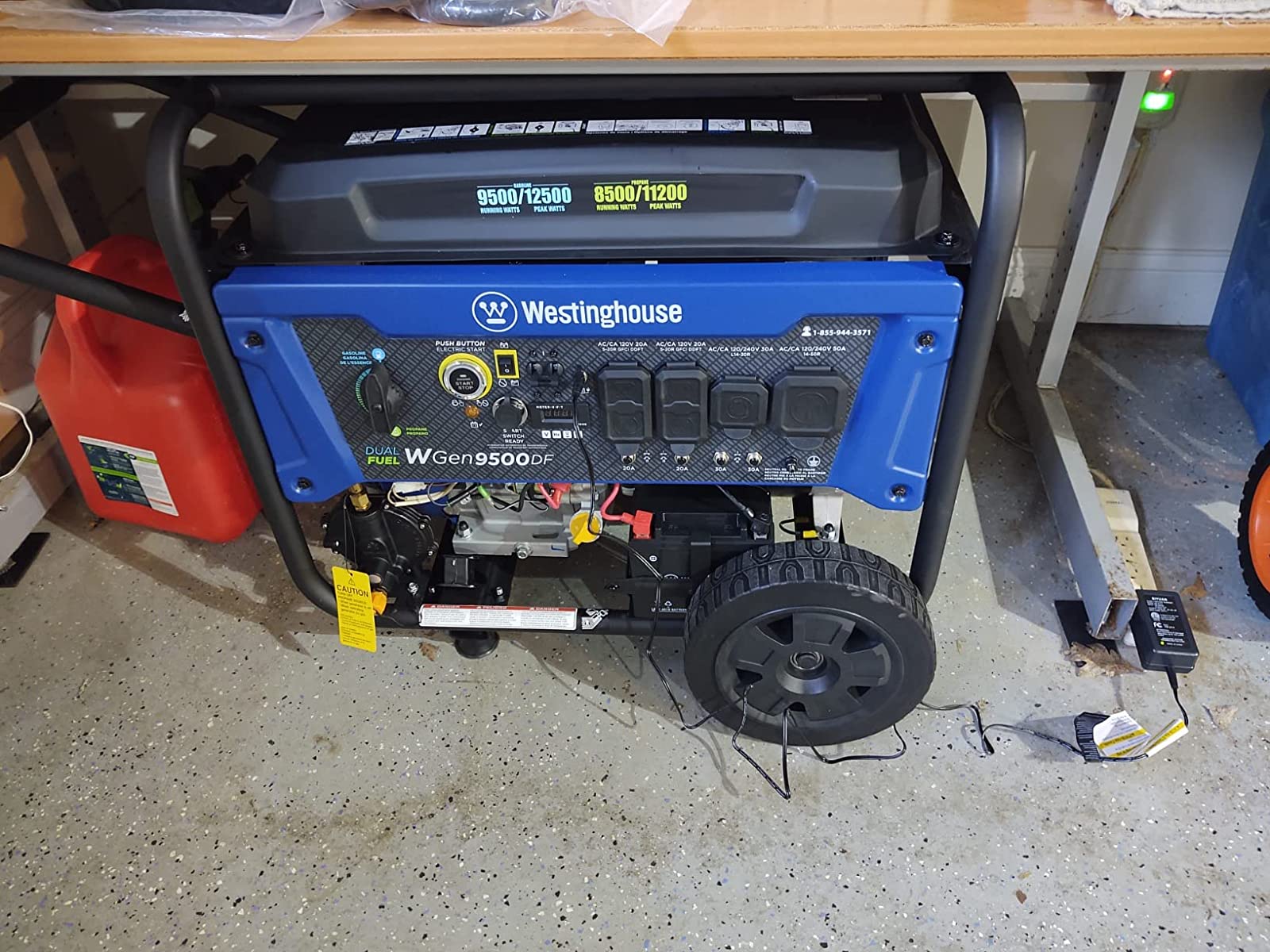 【Appliances】12500 Watt Dual Fuel Home Backup Portable Generator, Remote Electric Start, Transfer Switch Ready