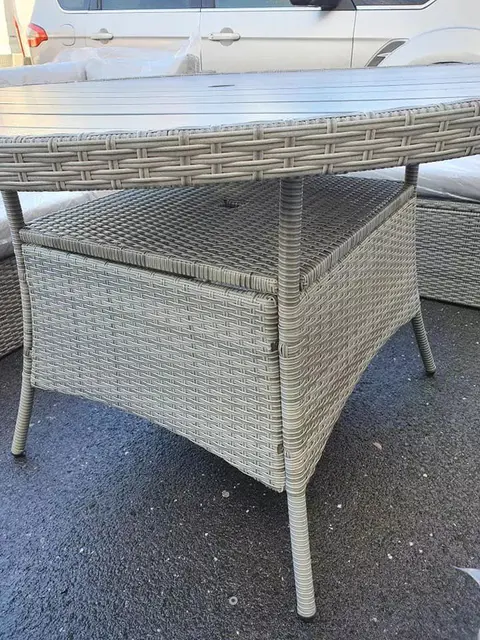【Home&Garden】【BS】9 seater luxury set of garden furniture in grey rattan