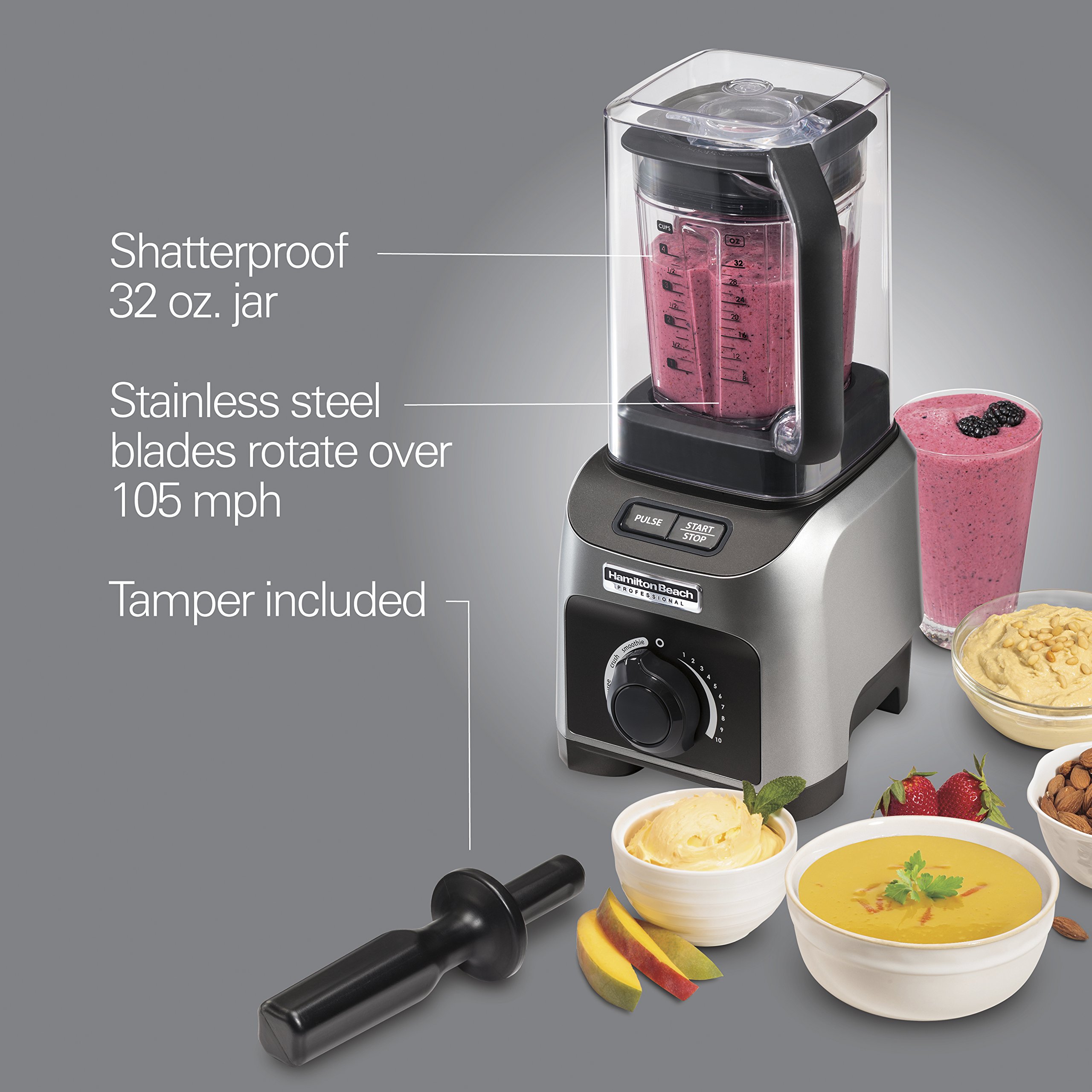 【Appliances】Quiet Shield Blender, Silver, 1500w