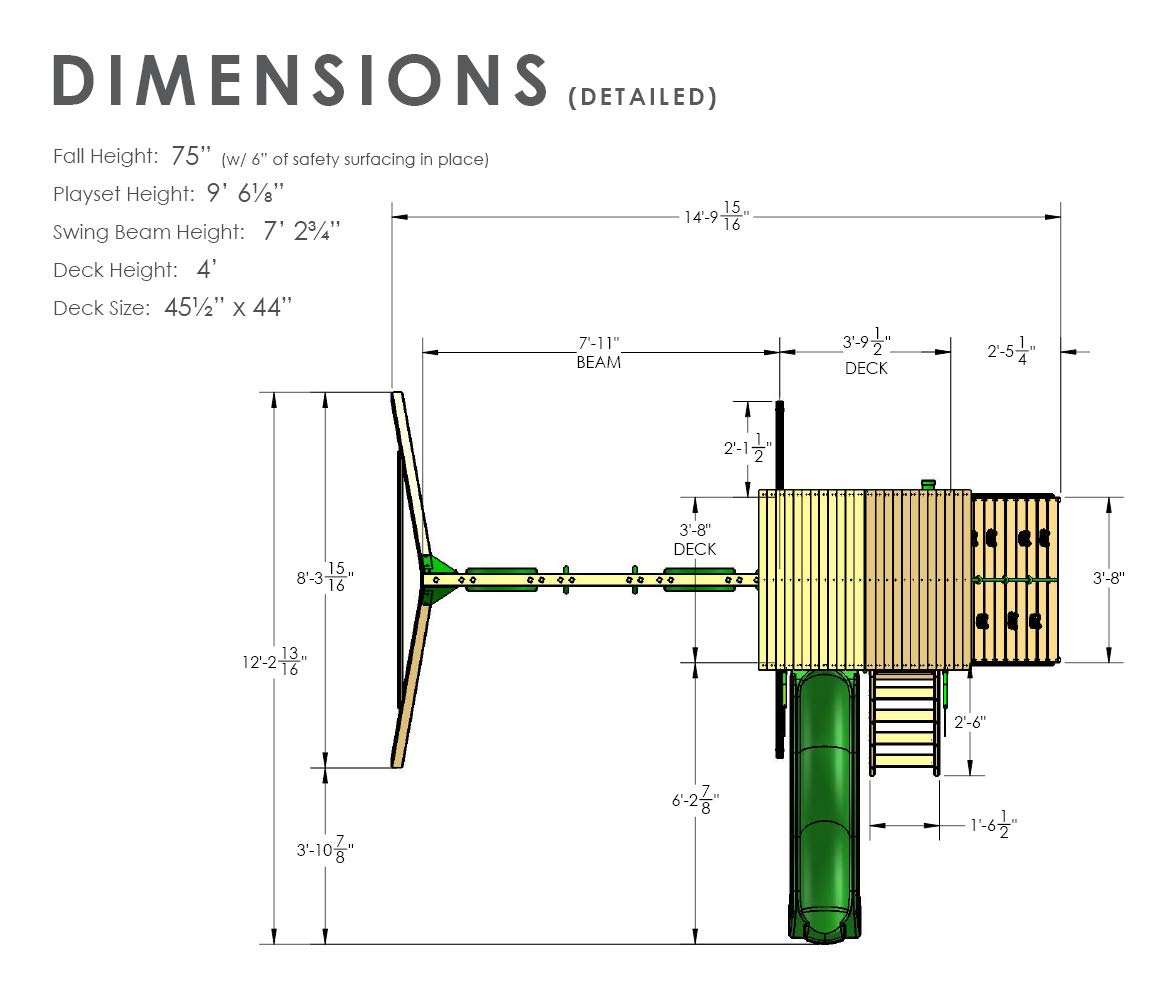 【Baby&Kids】Gorilla Playsets Outdoor Wood Swing Set with Wood Roof & Yellow Slide, Amber