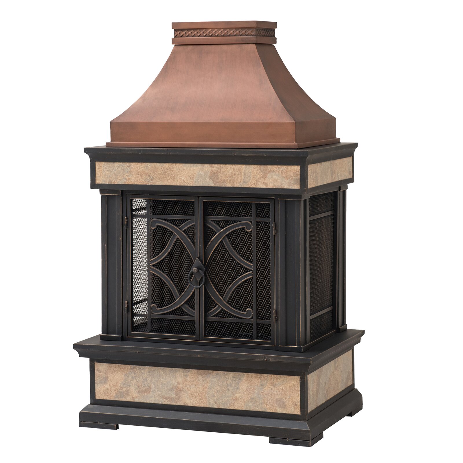 【Sports&Outdoors】Sofie 56.7'' H Wood Burning Outdoor Fireplace