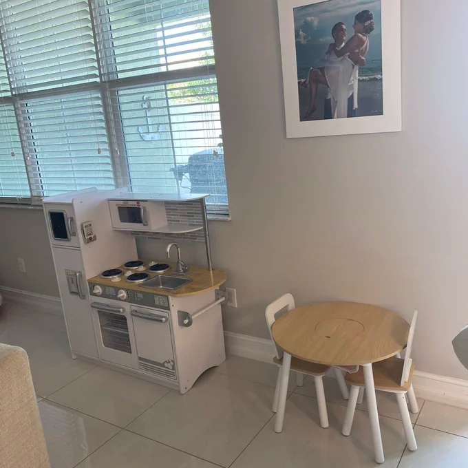 【Baby&Kids】Uptown White Wooden Play Kitchen with Play Phone & Chalkboard