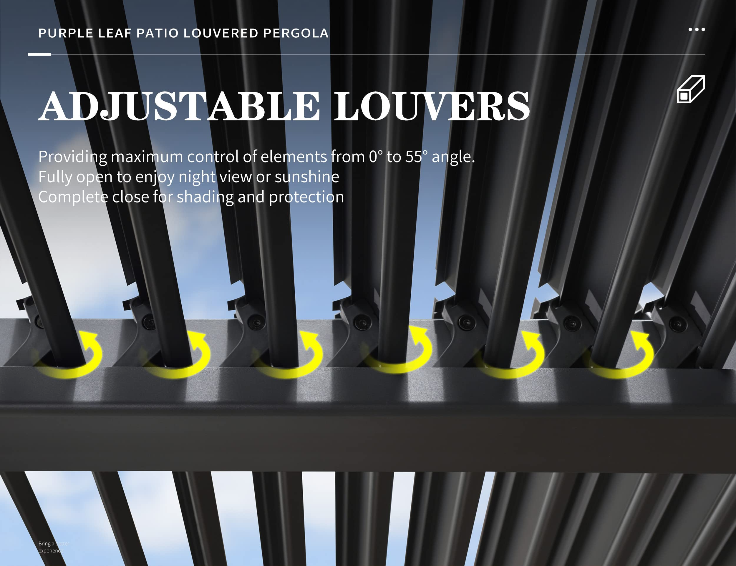 【Home&Garden】11.5'x17.7' Outdoor Louvered Pergola with Adjustable Hardtop Gazebo Sun Shade Patio