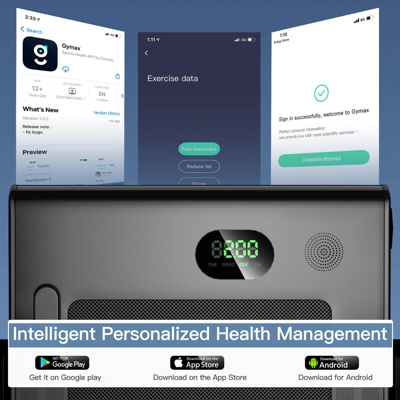 【Sports&Outdoors】2 in 1 Folding Treadmill, 2.25HP Superfit Under Desk Electric Treadmill, Installation-Fre《NO8》