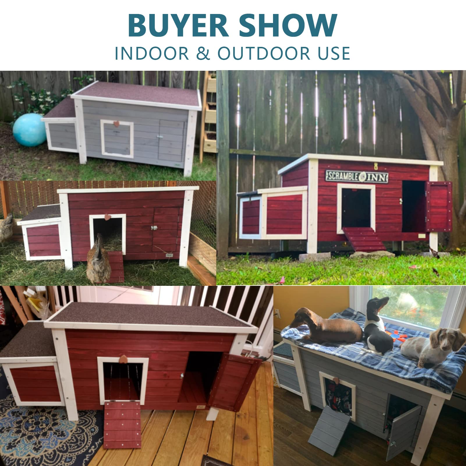 【Home&Garden】Weatherproof Outdoor Chicken Coop with Nesting Box, Outdoor Hen House with Removable Bottom