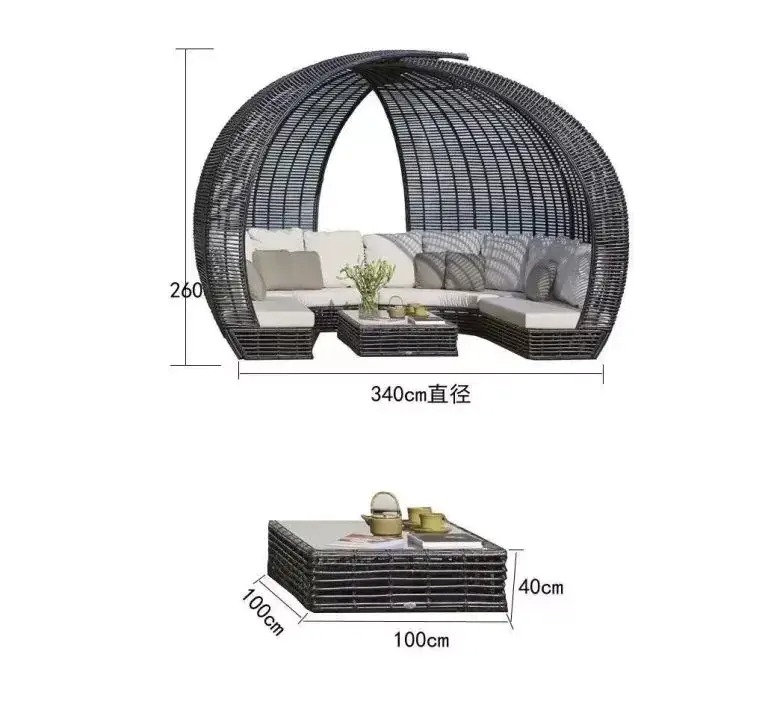 【Home&Garden】Outdoor Lying Bed Rattan Creative