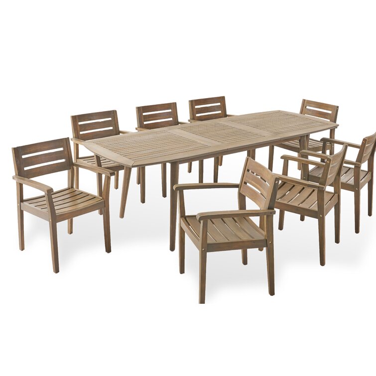 【Home&Garden】Maldonado Rectangular 8 - Person Outdoor Dining Set