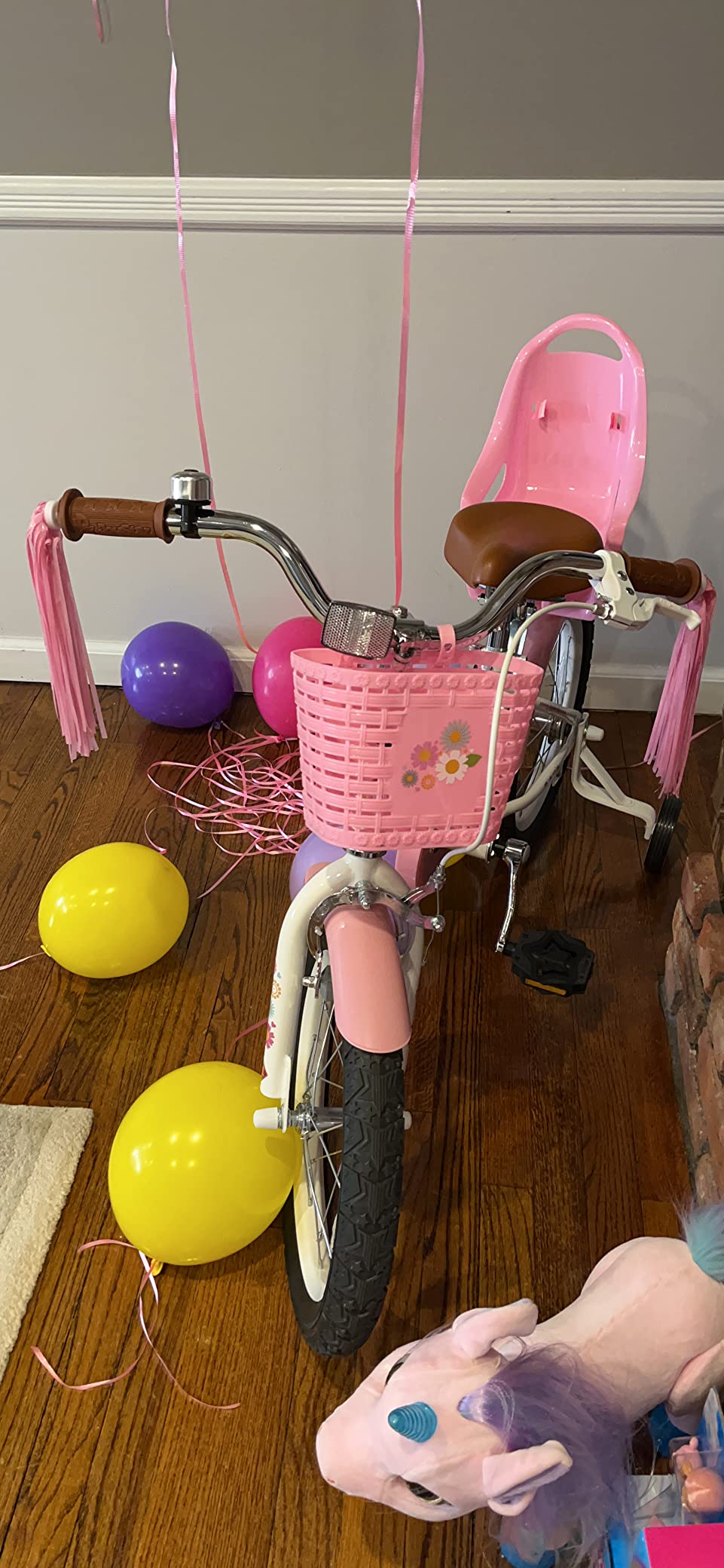 【Sports&Outdoors】Little Daisy Kids Bike for 2-9 Years Girls with Training Wheels & Front Handbrake