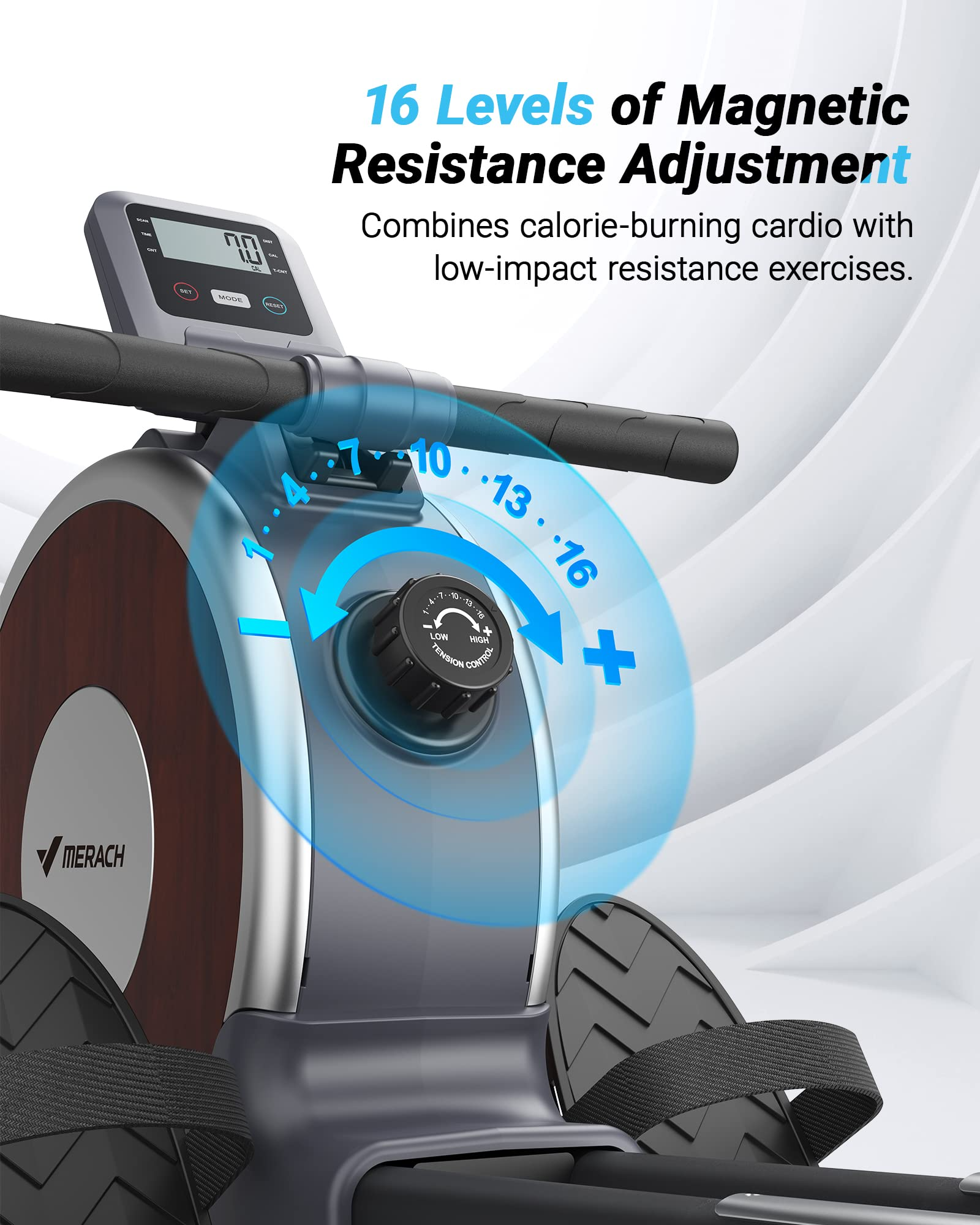 【Sports&Outdoors】Rowing Machine, MERACH Bluetooth Magnetic Rower Machine with Dual Slide Rail