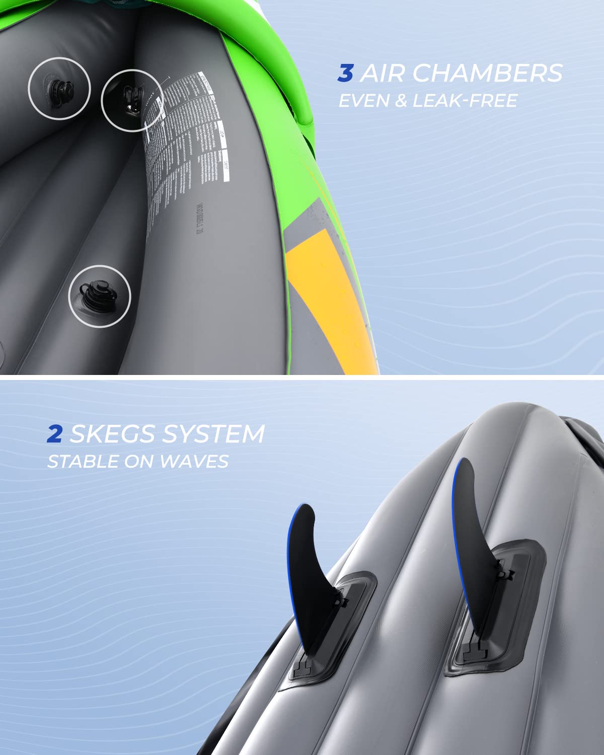 【Sports&Outdoors】Inflatable Kayak 2 Person with Sun Canopy, for Lake, Rivers, Streams