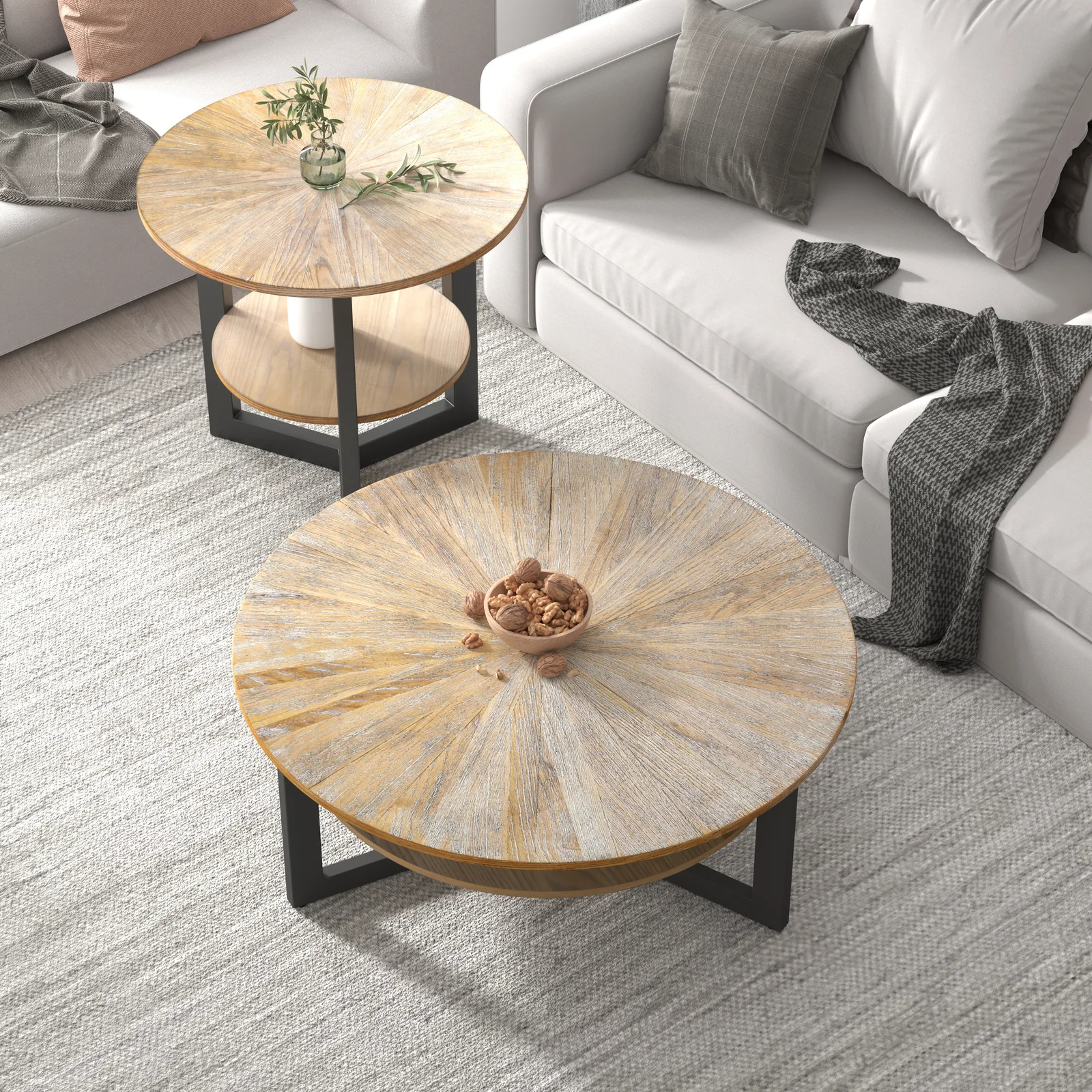 【Furniture】Frame Coffee Table with Storage