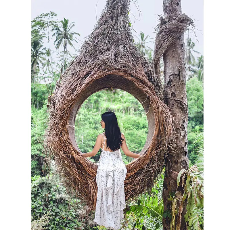 【Home&Garden】Shooting props outdoor creative swing rattan bird's nest chair landing