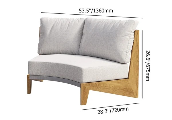  8 Pieces Farmhouse CurvedModular Outdoor PatioSectional Sofa Set withCoffee Table.