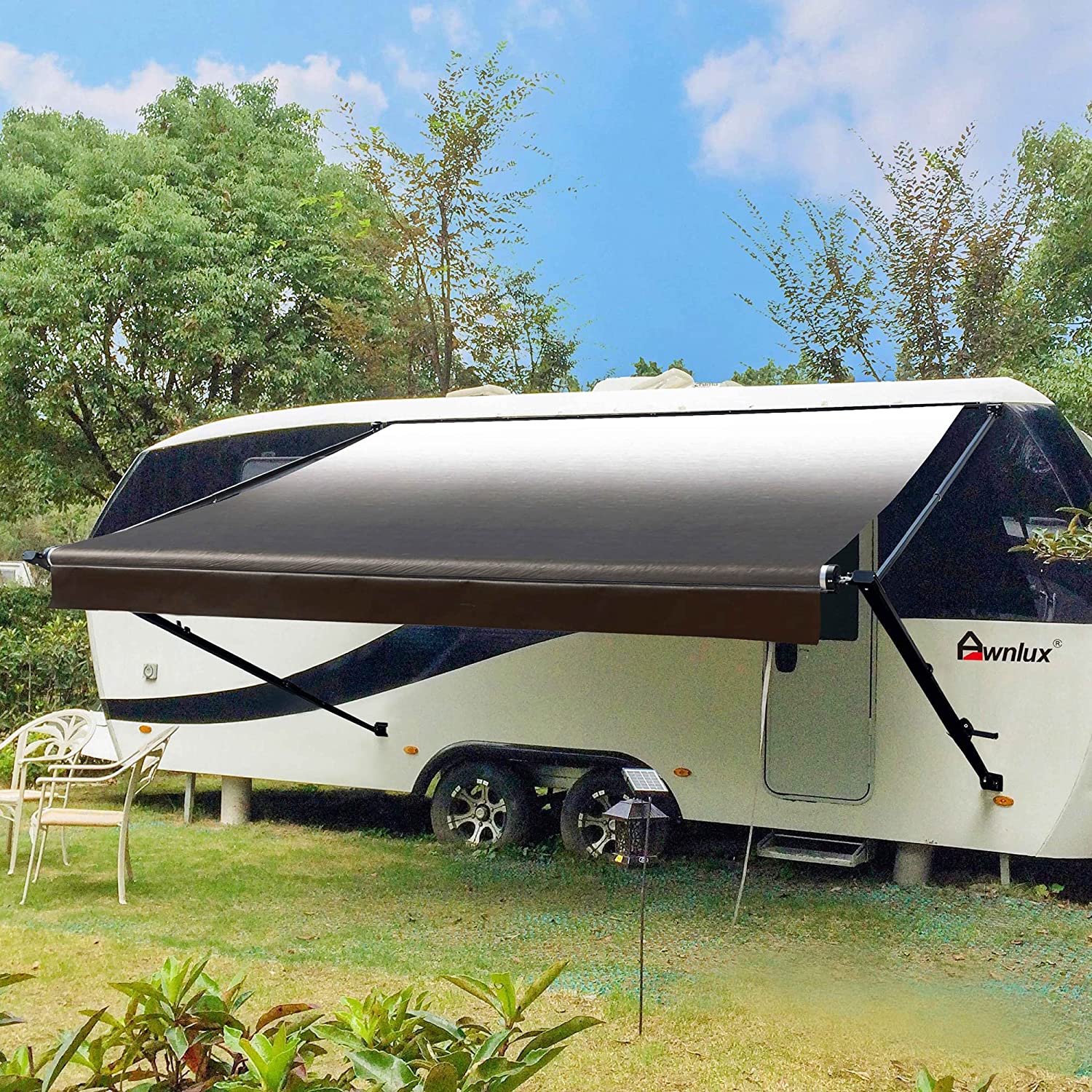 【Sports&Outdoors】Manual Modular Retractable RV Awning Full Set Assemblies - RV Trailer Awning for Home or Camper