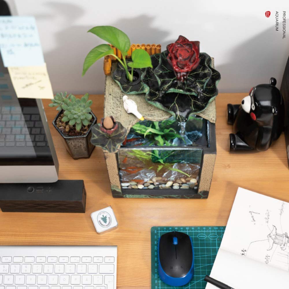 【Pet】Small Landscape Fish Tank Desktop & Water Decoration Office Mini Landscape Living Room