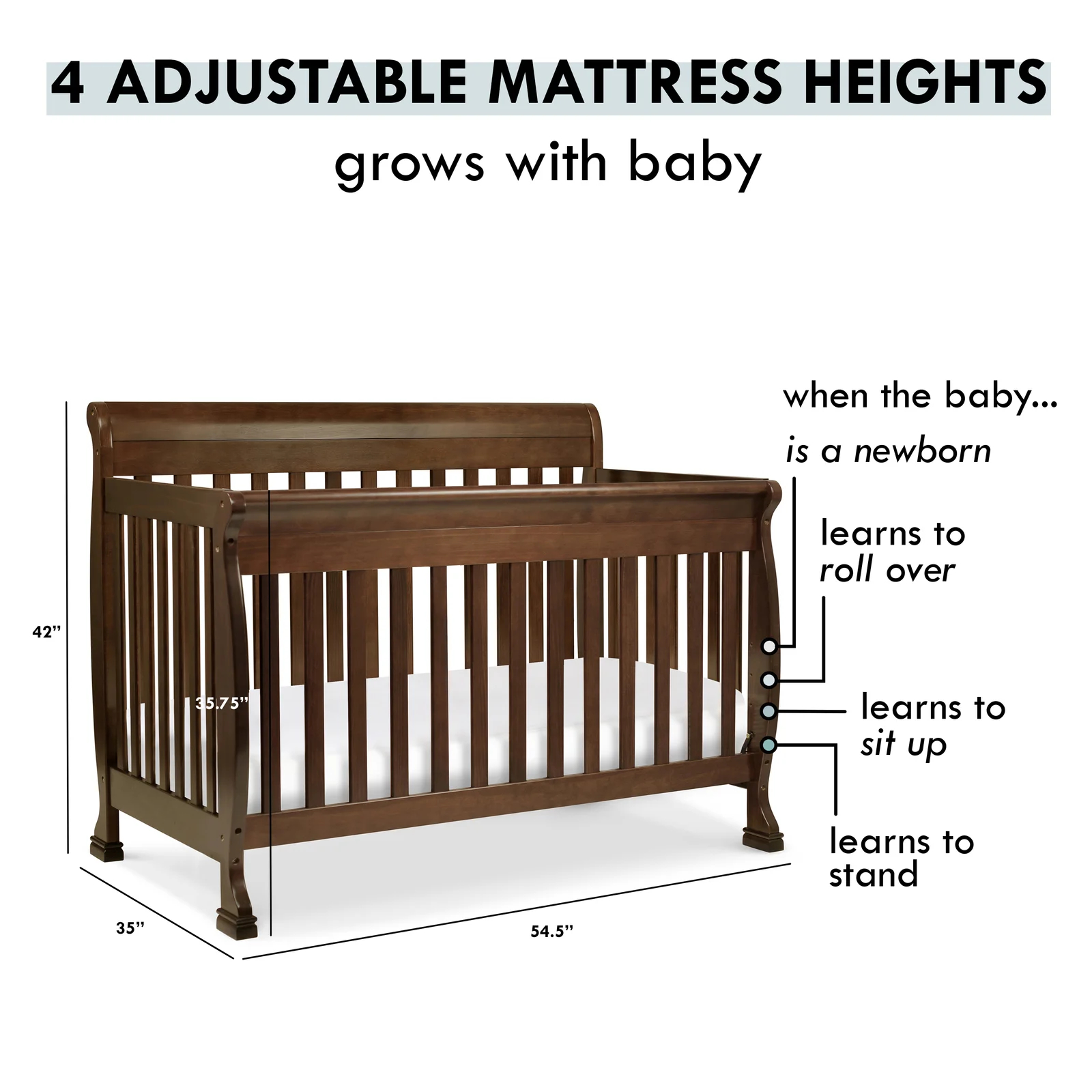 【Baby&Kids】Kalani 4-in-1 Convertible Crib