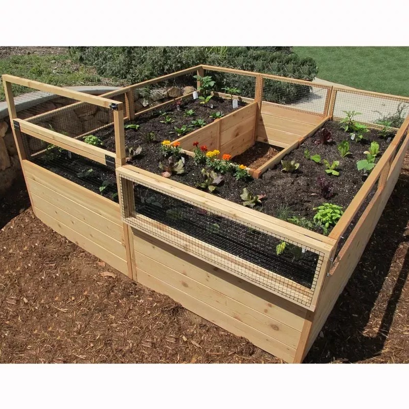 【Home&Garden】7.5' x 8' Wood Frame Garden Bed For Sale
