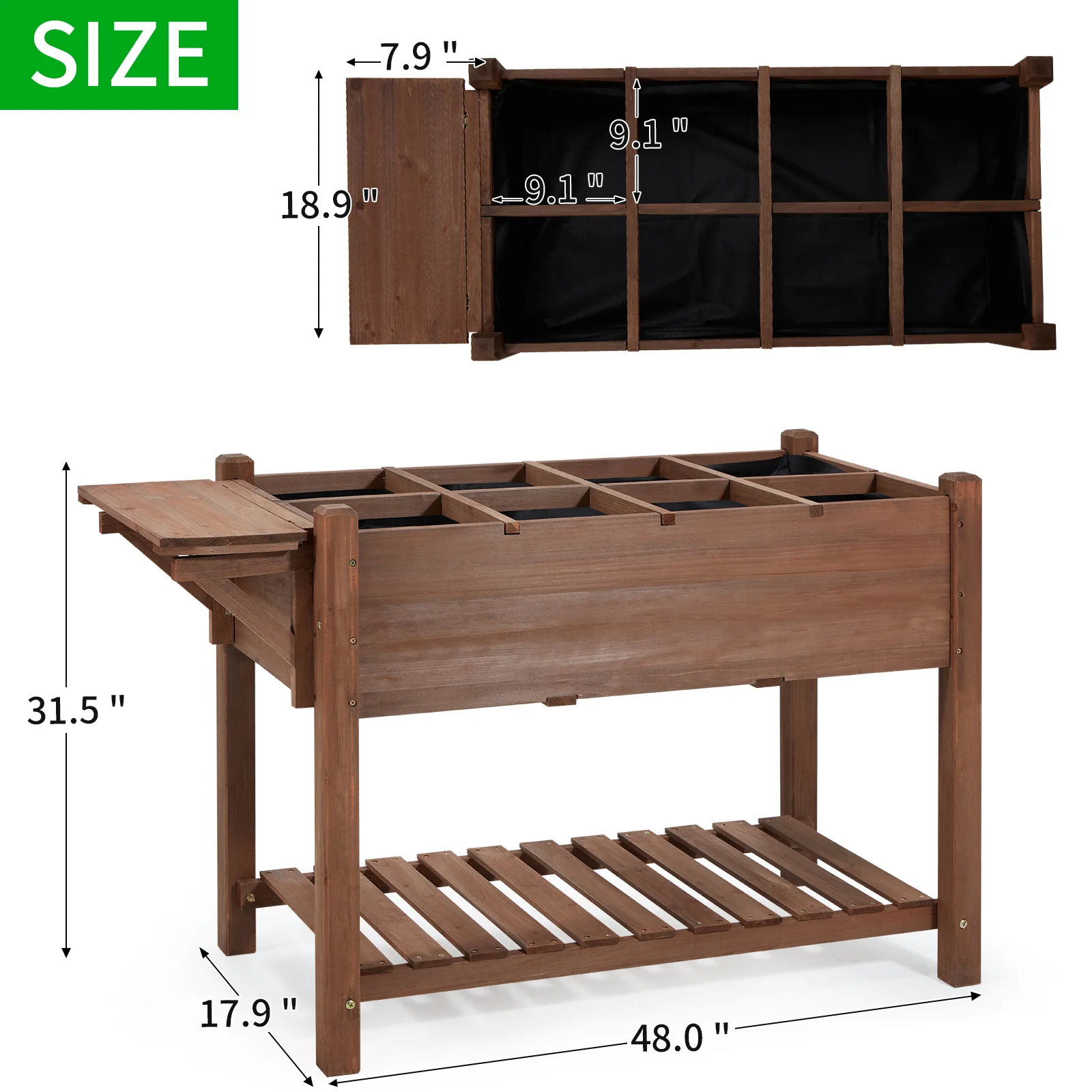 【Home&Garden】Fraser-James Wood Elevated Planter