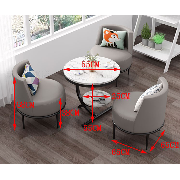 【Furniture】Four Sets Outdoor Leisure Tea Table Chair Combination Backrest Chair 1 Table and 3 Chairs