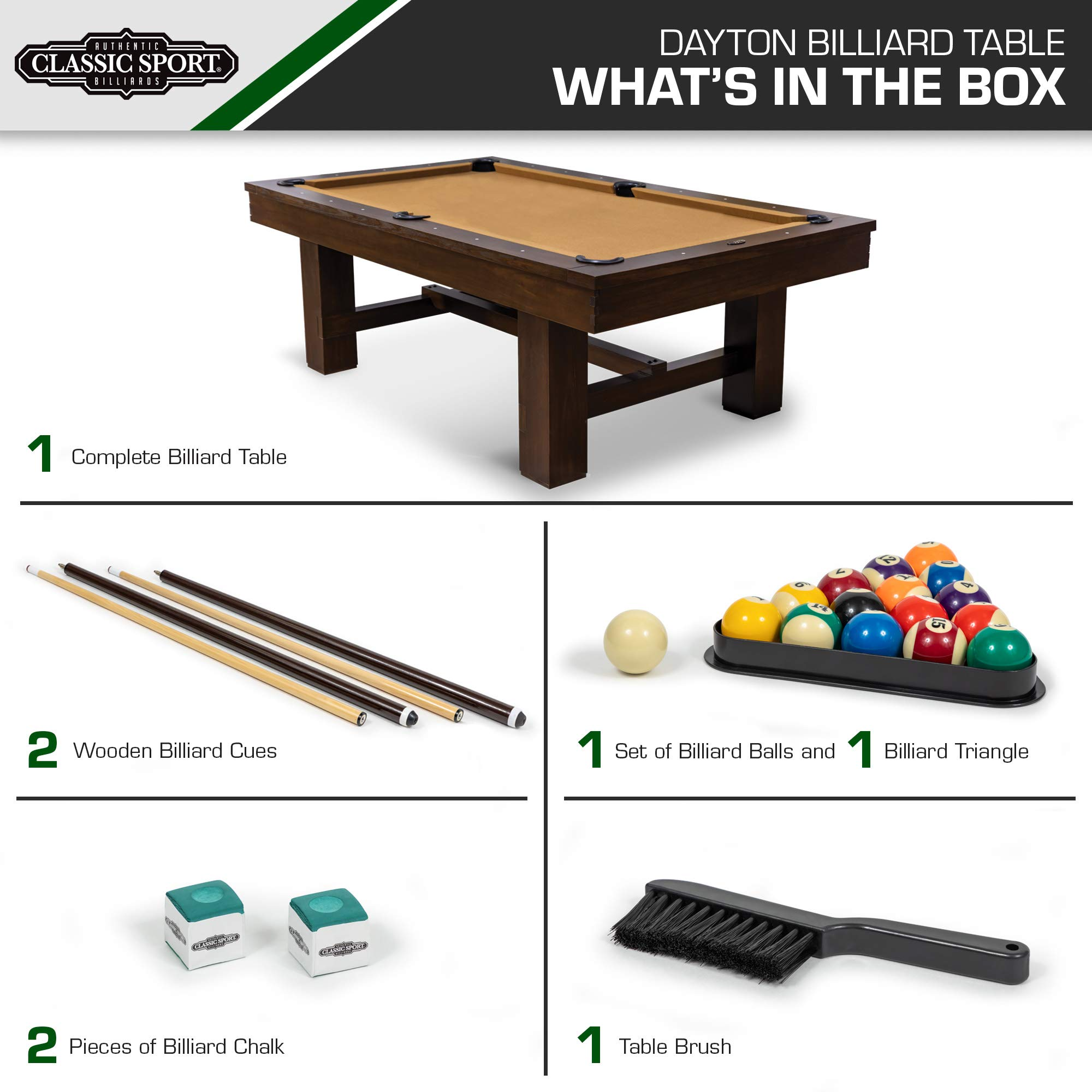 【Sports&Outdoors】Professional Grade Billiard Tables - Perfect for Family Game Room, Adult rec Room, Basements