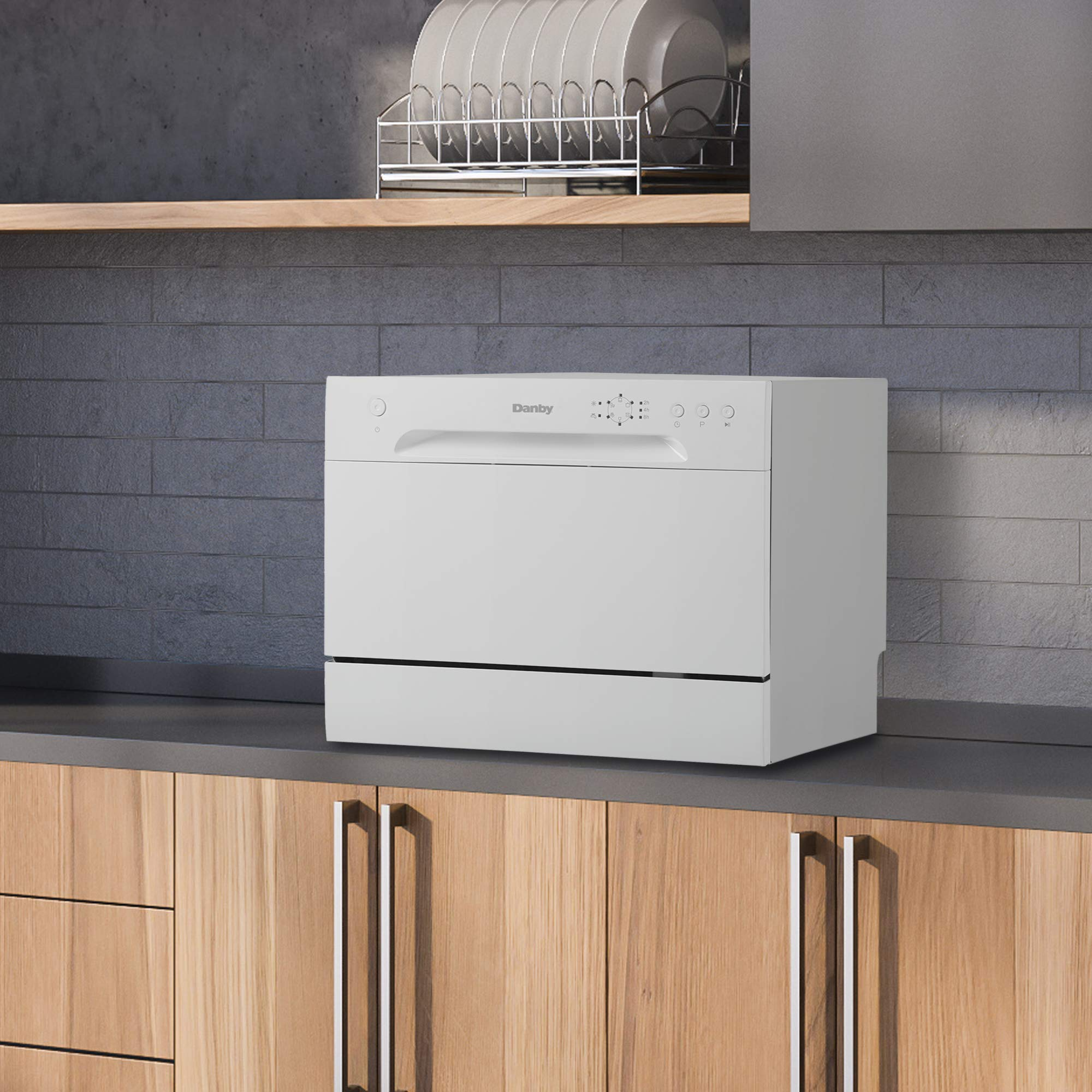 【Appliances】Countertop Dishwasher with 6 Place Settings, 6 Wash Cycles and Silverware Basket