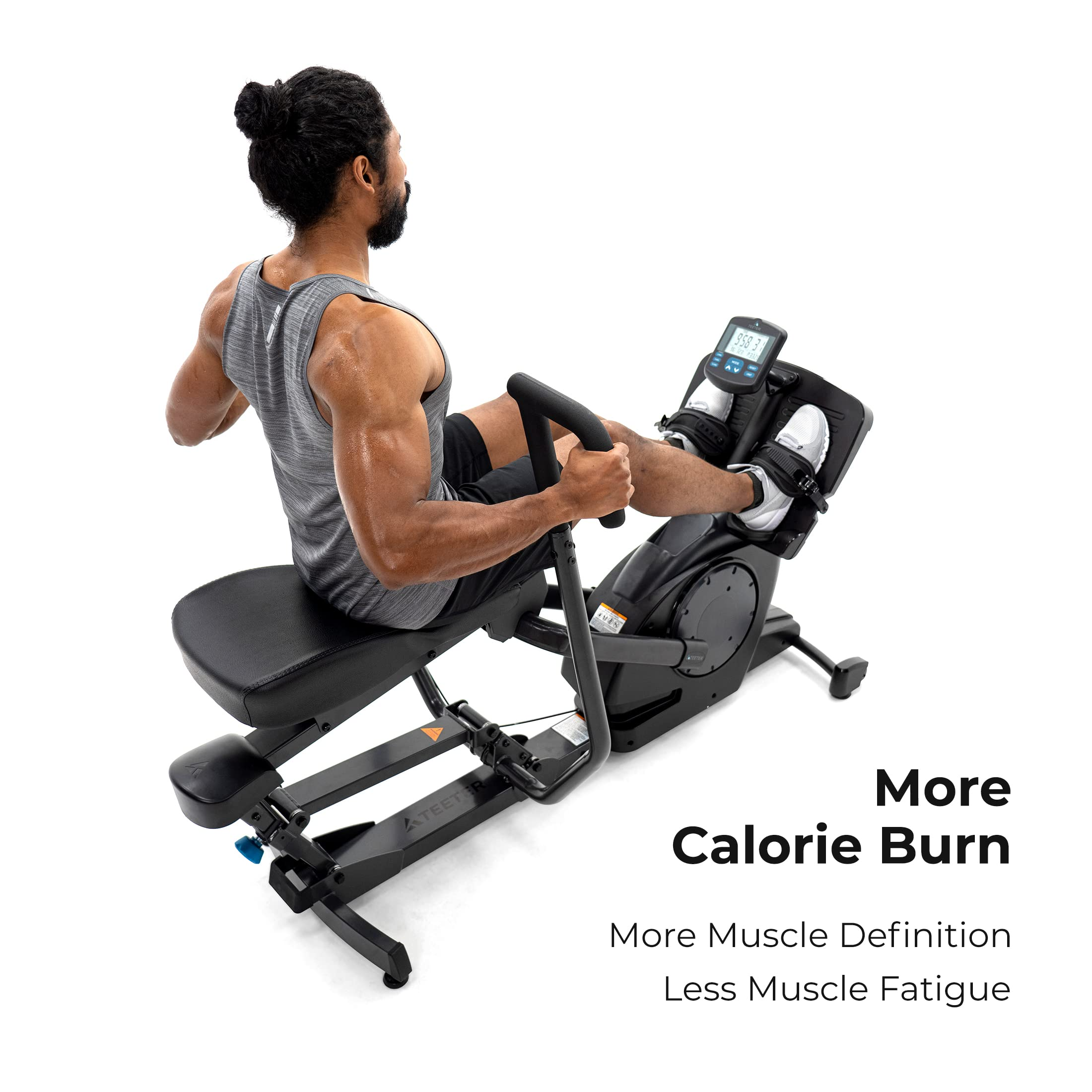 【Sports&Outdoors】Power10 Rower with 2-Way Magnetic Resistance Elliptical Motion – Indoor Rowing Machine w/Bluetooth HRM