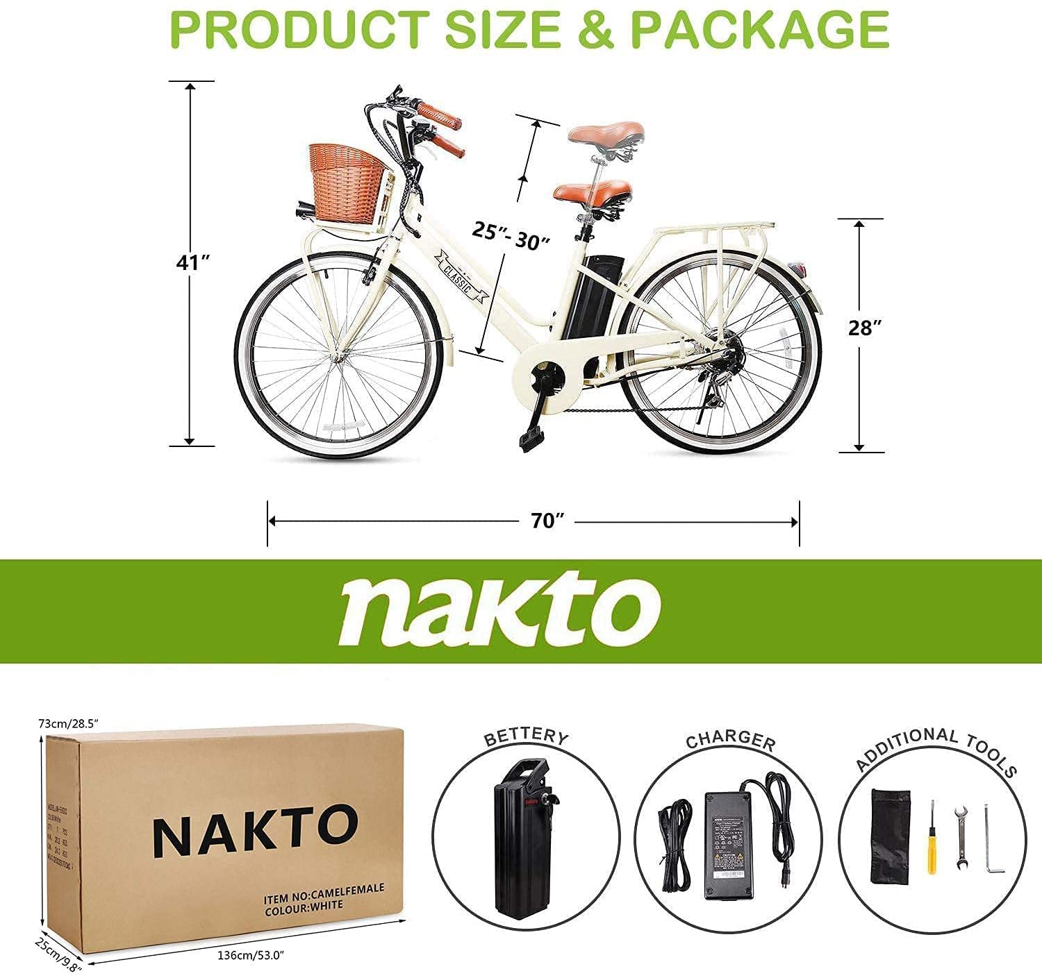 【Sports&Outdoors】Electric Bike for Adult 350W Ebike 18-22MPH 45-60 Miles 26