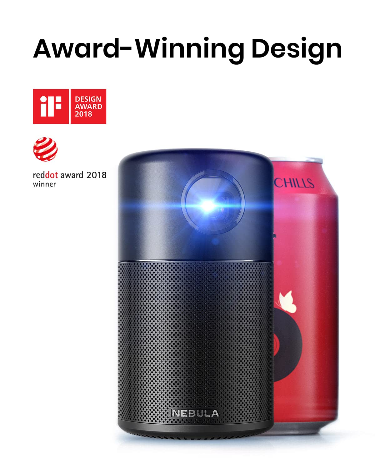 【Electronics】Smart Wi-Fi Mini Projector, 100 ANSI Lumen Portable Projector, 360° Speaker, Movie Projector