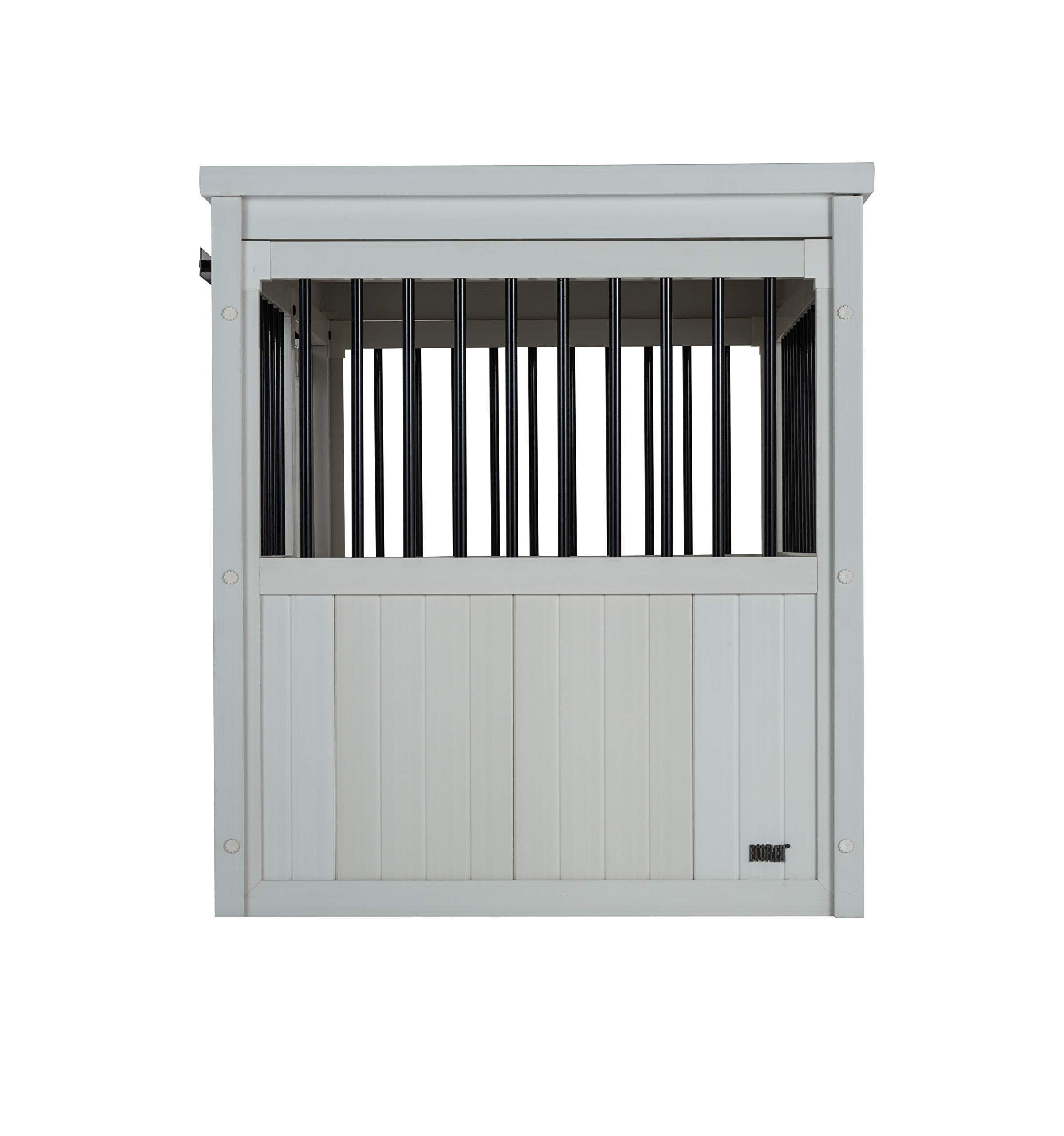 【pet】Homestead Sliding Barn Door Furniture Style Dog Crate - Antique White, Extra Large