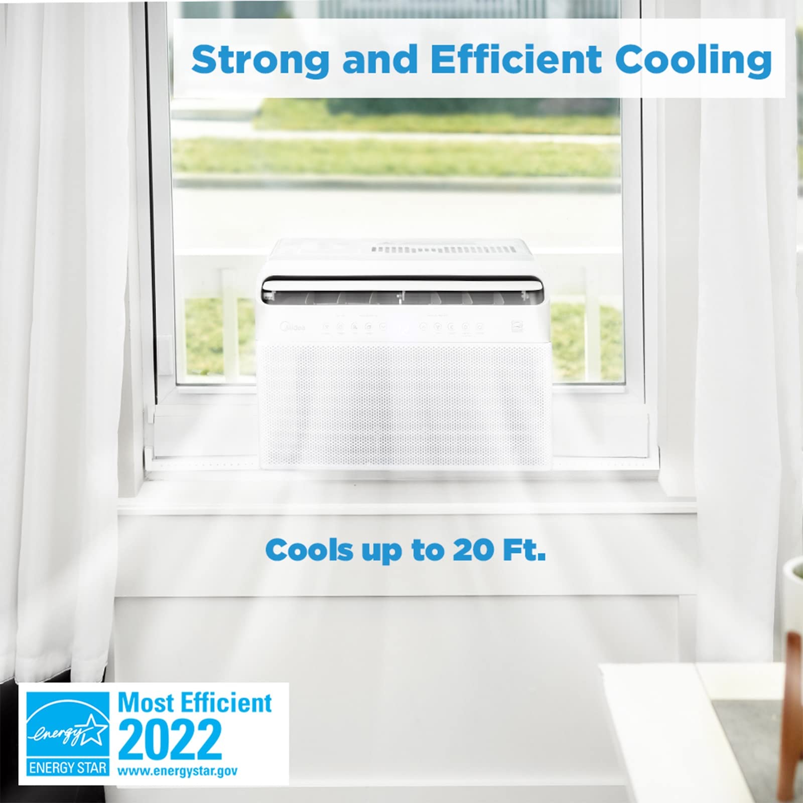 【Appliances】Midea 12,000 BTU U-Shaped Smart Inverter Window Air Conditioner–Cools up to 550 Sq. Ft.