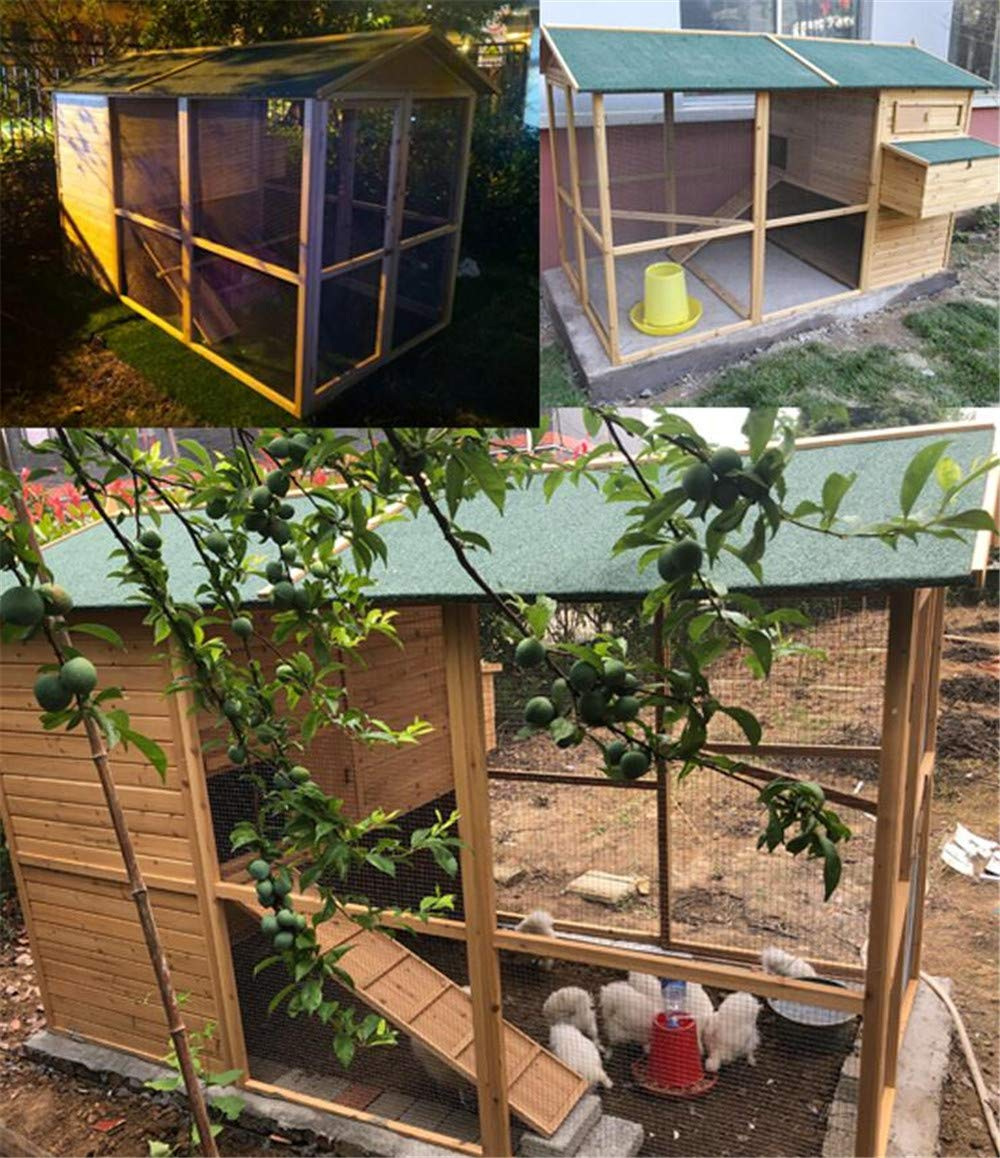 【Pet】Large Size Fir Wooden Waterproof Roof Green Chicken Coops