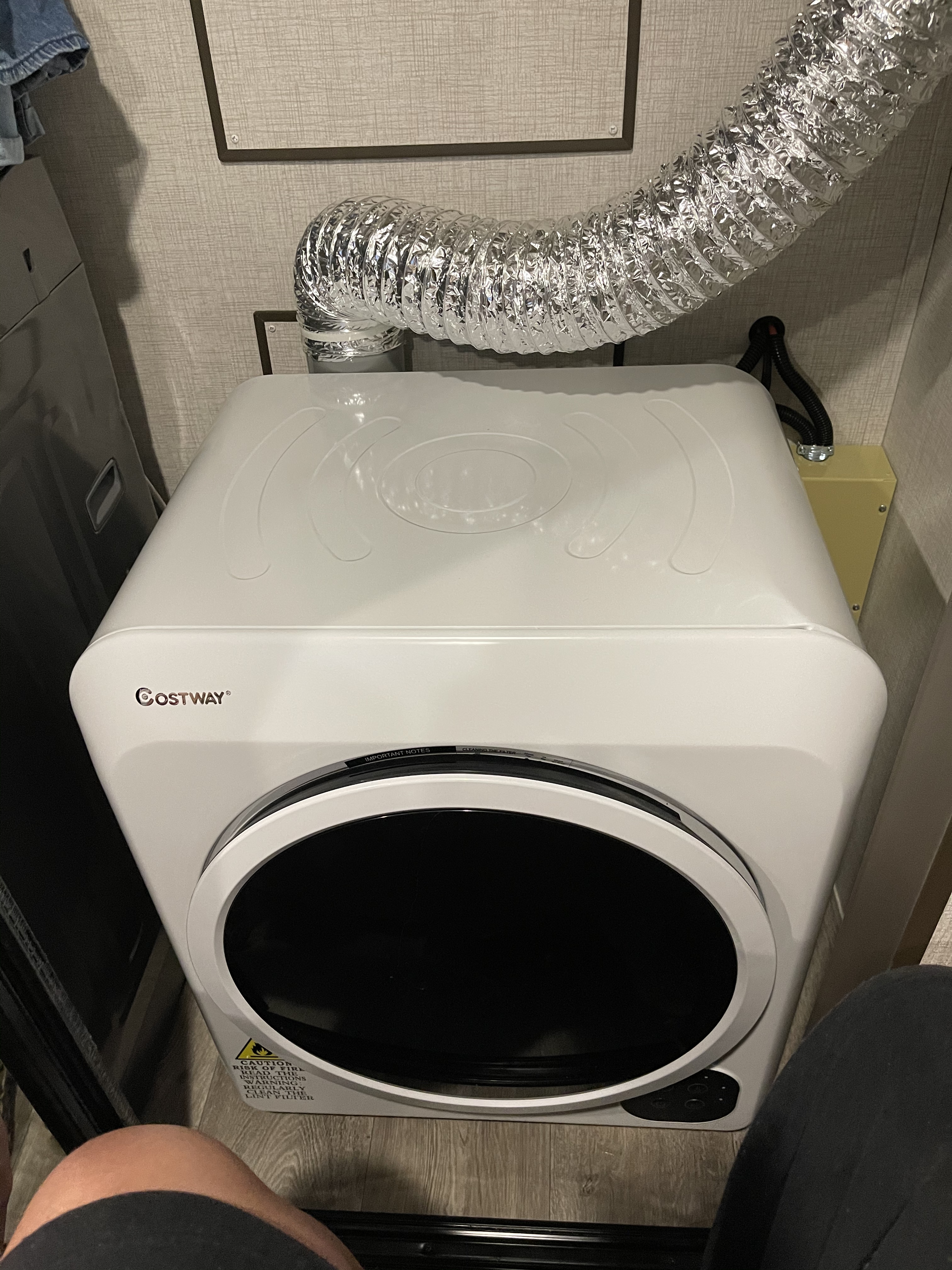 【Appliances】COSTWAY 1700W Electric Portable Clothes Dryer, 13.2 lbs Capacity Front Load Compact Tumble Laundry Dryer